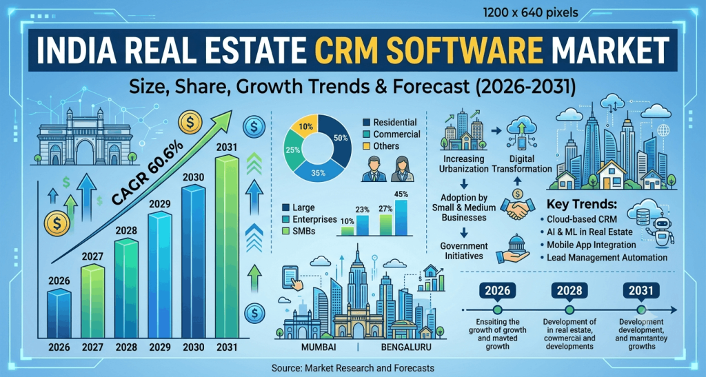 India Real Estate CRM Software Market – Size, Share, Growth Trends & Forecast (2026-2031)