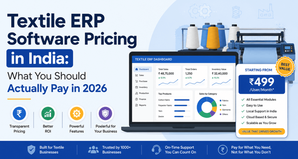 Textile ERP Software Pricing in India: What You Should Actually Pay in 2026