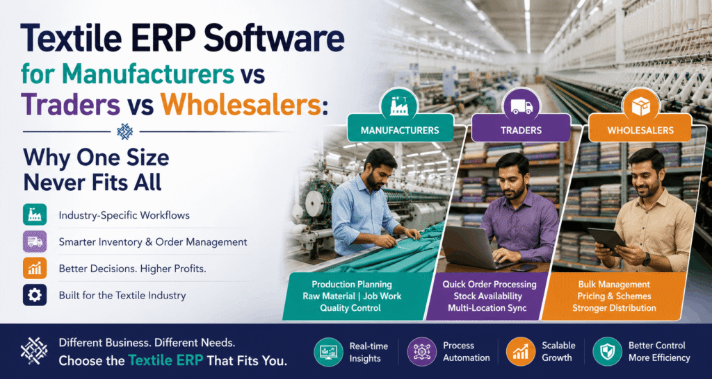 Textile ERP Software for Manufacturers vs Traders vs Wholesalers: Why One Size Never Fits All